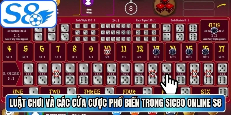 Luật chơi và các cửa cược phổ biến trong sicbo online S8